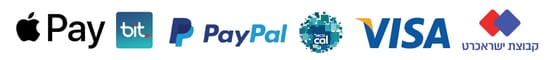 אמצעי תשלום: כרטיס אשראי, Bit, PayPal, Apple Pay